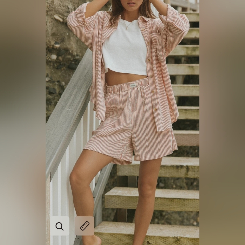 ALTAIR THE LABEL Hampton Shorts and Top 2 Pce Set in Strawberry. Large. NWT! 🍓